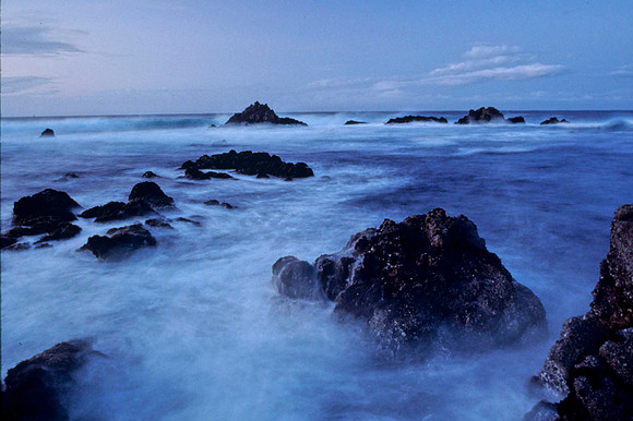 Rocky Shoreline at Dusk
